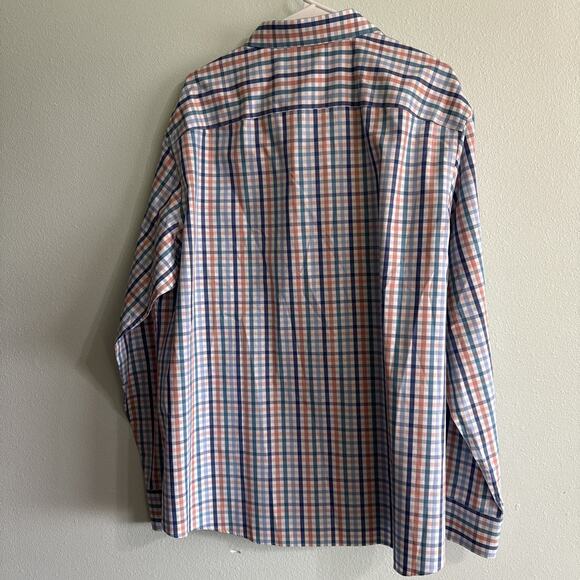 UNTUCKit Shirt Mens XXL White Blue Check Button Up Wrinkle Free Dolcetto Preppy - Picture 4 of 4